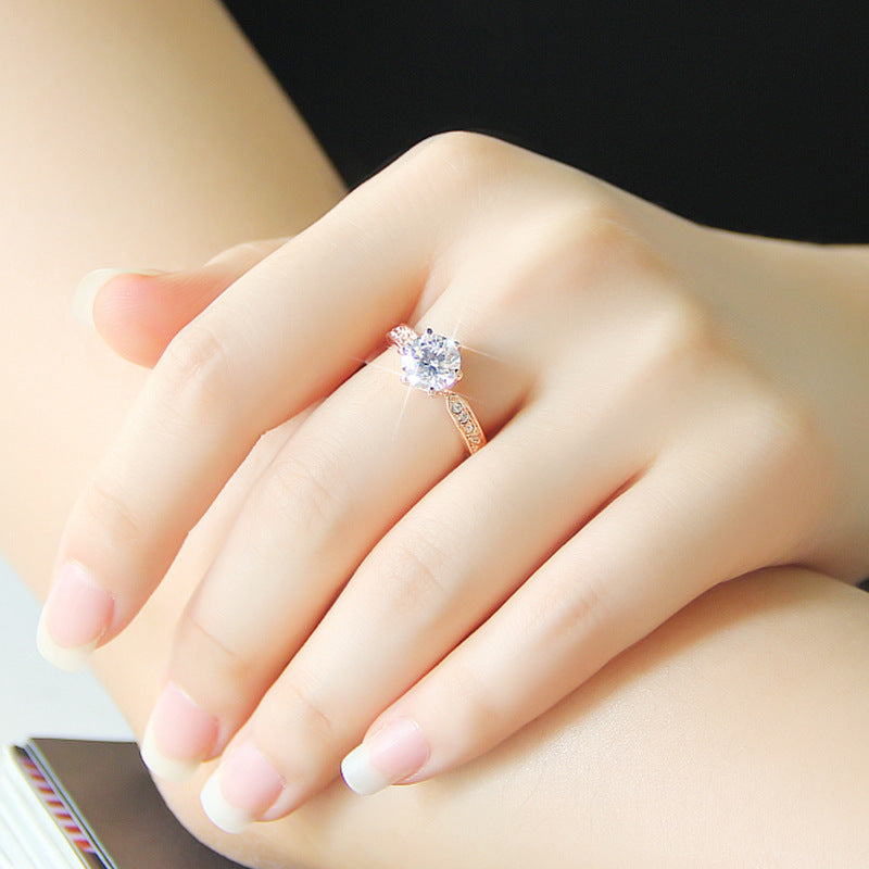 Crystal zircon ring