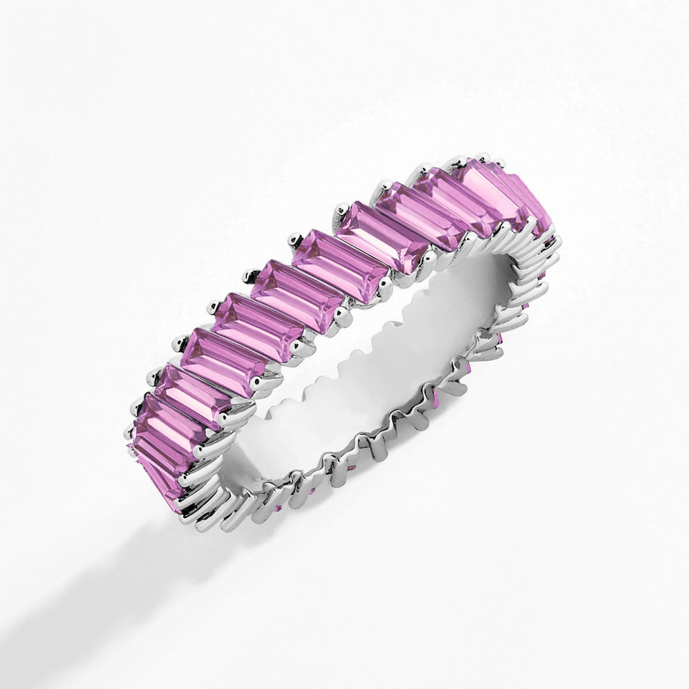 Crystal alloy multicolor ring