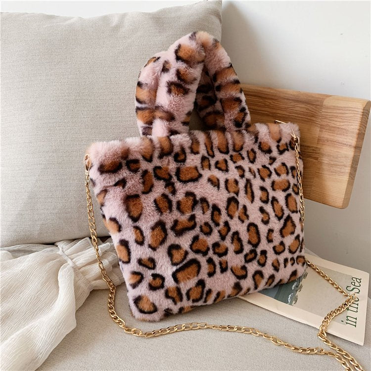 Leopard Tote Chain Shoulder Crossbody Bag