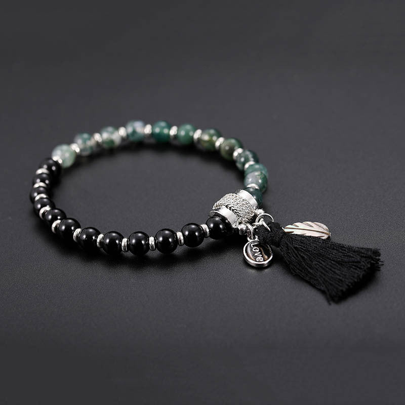 Fashion New Double Green Crystal Black Crystal Bracelet