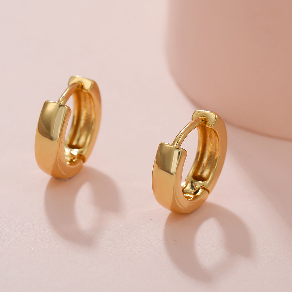 Gold-plated Simple Earrings Copper Ornaments Ear Clip