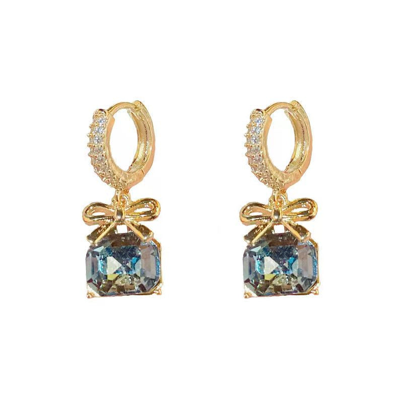 Crystal Bow Zircon Earrings Female