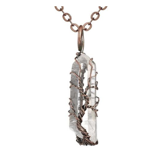 White Crystal Life Tree Necklace