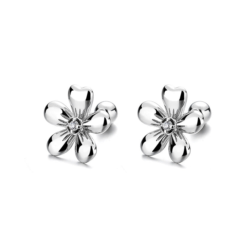 Women's Five Petal Flower Bud Thread Minimalist Personality All-match Temperament Earrings