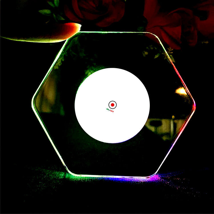 LED Glow Coaster Acrylic Crystal Emitting Luminous