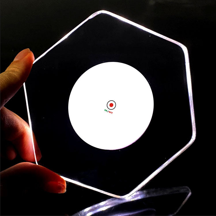 LED Glow Coaster Acrylic Crystal Emitting Luminous