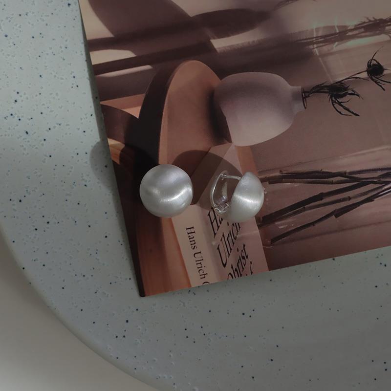 Brushed Ball Earrings Ear Clip