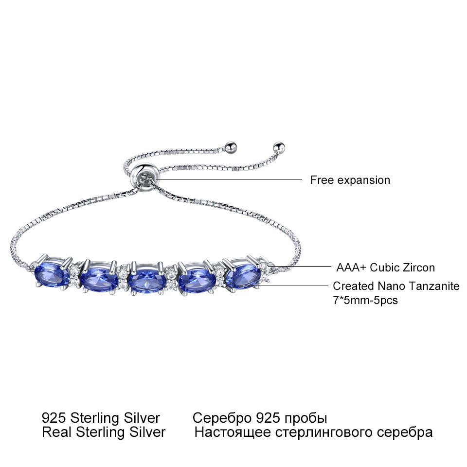 925 Sterling Silver Sky Blue Topaz Bracelet Fashion