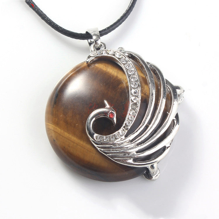 Phoenix Crystal Pendant Female Natural Crystal Tigereye Pendant