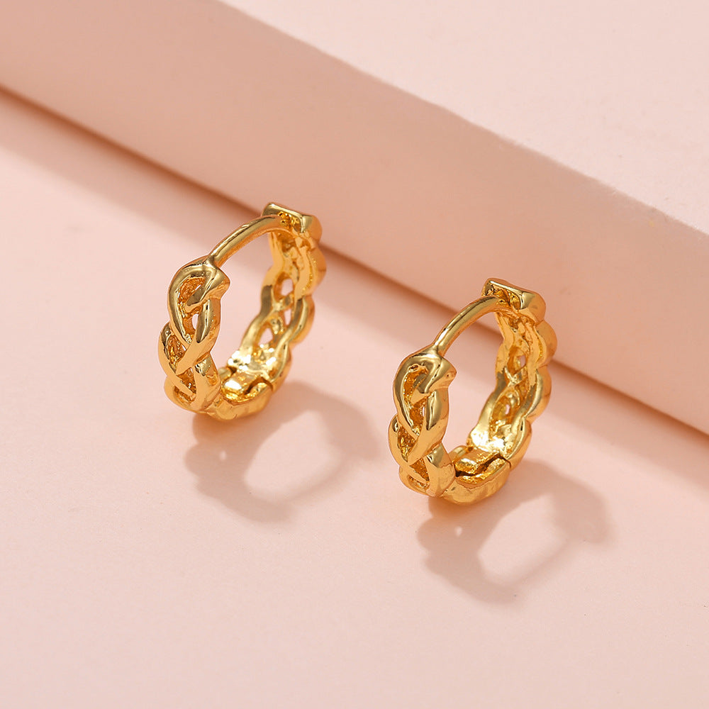 Gold-plated Simple Earrings Copper Ornaments Ear Clip