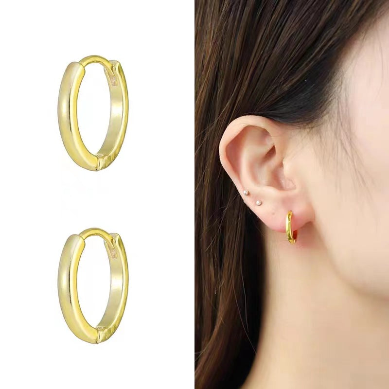 Gold-plated Simple Earrings Copper Ornaments Ear Clip