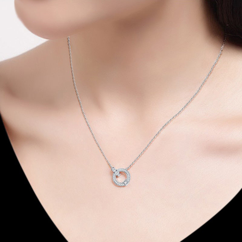 18K Gold Simple Fashion Diamond Clavicle Necklace