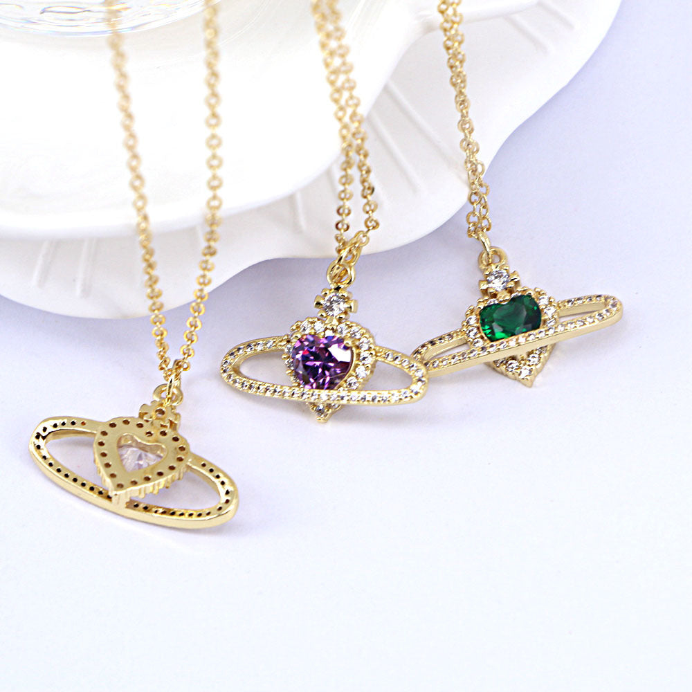 Ladies Fashion Personality Zircon Love Necklace Women